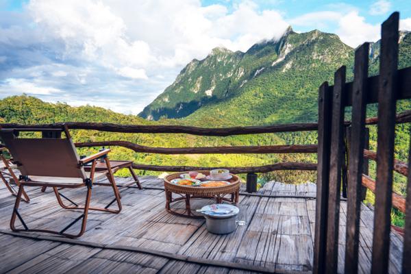 Mountain view from the balcony of a tourist accommodation